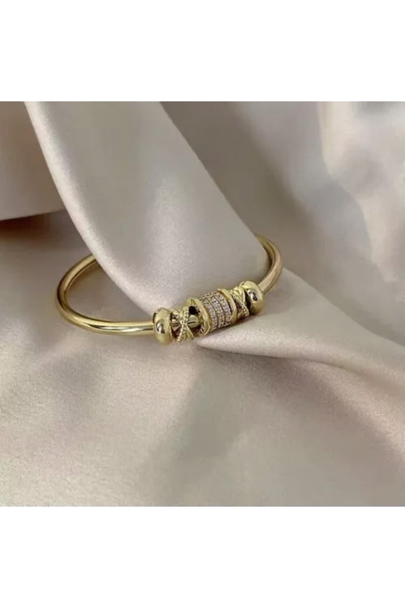 Gorgeous 925 Silver Filled Cubic Zircon Bracelet Bangle Women Delicate Jewelry Adjustable-Gold