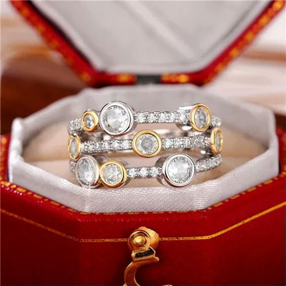 K-KED Gorgeous 925 Silver Filled Cubic Zircon Rings Women Anniversary Delicate Jewelry Sz 6-10-7-Style 4