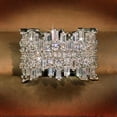 thumbnail image 1 of K-KED Gorgeous 925 Silver Plated Ring Cubic Zircon Wedding Women Ring Sz 6-10-7, 1 of 5