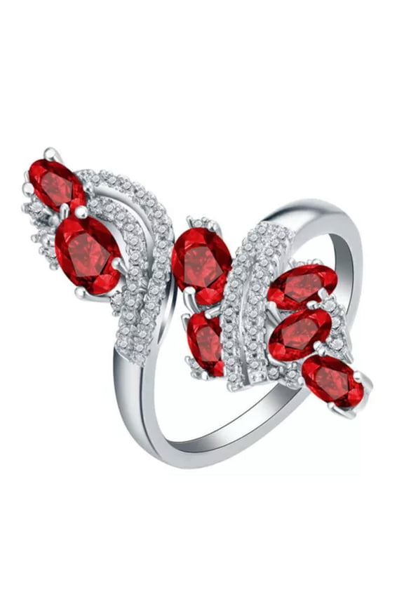 Gorgeous 925 Silver Rings Cubic Zirconia For Women Wedding Delicate Jewelry Size 6-10-Silver #3-9