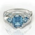 thumbnail image 1 of K-KED Gorgeous 925 Silver Wedding Rings for Women Blue Cubic Zirconia Ring Size 6-10-9-Blue#5, 1 of 9