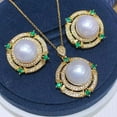 thumbnail image 1 of K-KED Gorgeous AAAA 10-11mm south sea White Stud pearl pendant earring sets 925s, 1 of 3