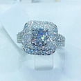 thumbnail image 1 of K-KED Gorgeous Cubic Zircon Ring Women 925 Silver Engagement Delicate Jewelry Sz 6-10-7, 1 of 6
