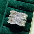 thumbnail image 1 of K-KED Fashion Women Delicate Jewelry 925 Silver Filled Ring Cubic Zircon Party Ring Sz 6-10-8, 1 of 6