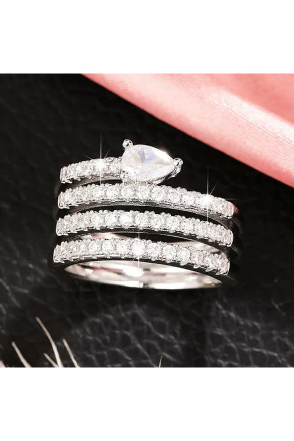 Gorgeous Engagement Band Women Gifts Cubic Zirconia 925 Silver Rings Size 6-10-9-Silver