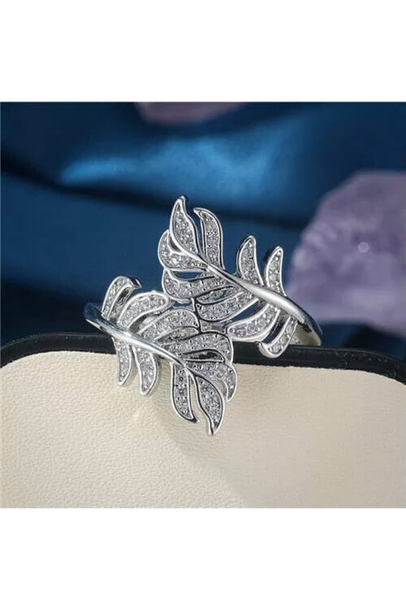 Gorgeous Women 925 Silver Cubic Zirconia Ring Wedding Delicate Jewelry Gifts Size 6-10-#4-10