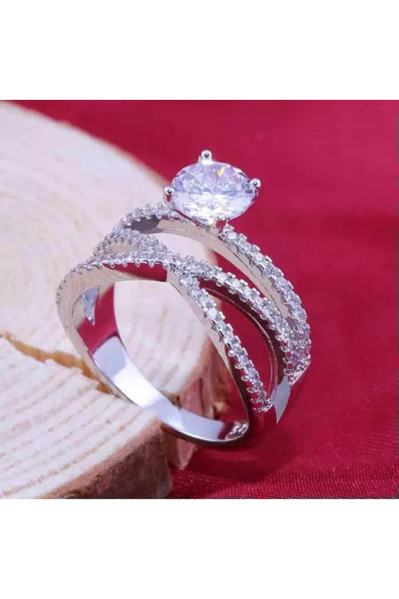 Gorgeous Women 925 Silver Cubic Zirconia Rings Wedding Delicate Jewelry Size 6-10-8