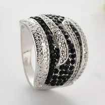 K-KED Gorgeous Women 925 Silver Wedding Ring Delicate Jewelry Cubic Zircon Ring Sz 6-10-7-#1