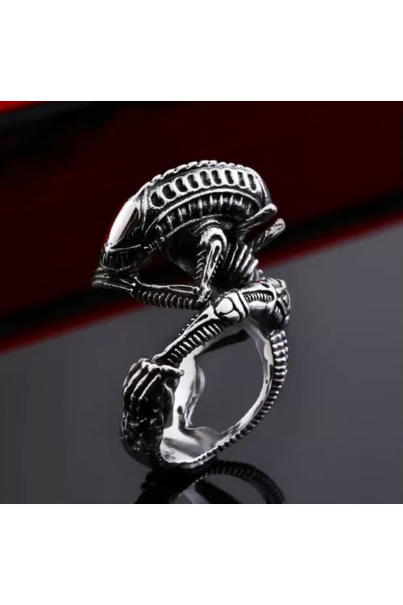 Gothic Exquisite Alien Monster Ring Stainless Steel Men Women Vintage Biker Ring-11