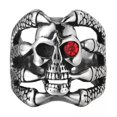 thumbnail image 1 of K-KED Gothic Mens Biker Skull Dragon Claw Finger Ring Stainless Steel Size 7-13-12, 1 of 6