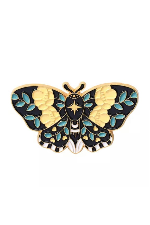 Gothic Moon Nature Brooch moth brooch Flower Moth Butterfly Brooch Lapel pins-46