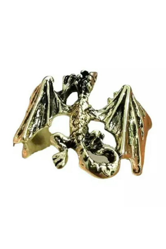 Gothic Punk Retro Dragon Bat Ring Adjustable Open Halloween Party Delicate Jewelry Gifts-G