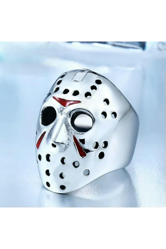 Gothic Skull Jason's Mask Ring Stainless Steel Men's Ninja Mask Biker Punk Ring-13
