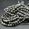 thumbnail image 1 of K-KED Grade A Natural Black Larvikite Gemstone Round Beads 4mm 6mm 8mm 10mm 15"-4 mm, 1 of 6