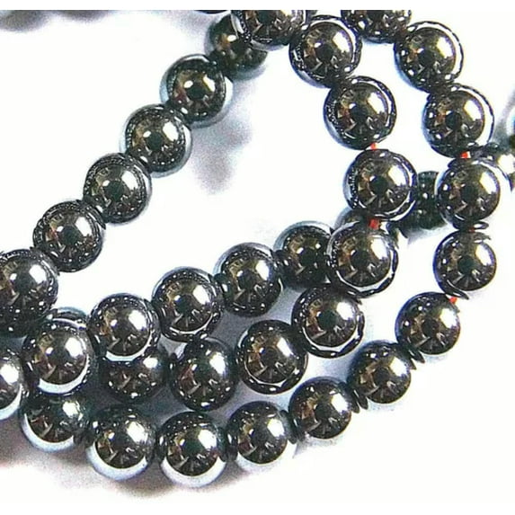 K-KED HEMATITE BEADS, ROUND BLACK FOR JEWELLERY MAKING~ 6 MM, 8 MM-6 mm