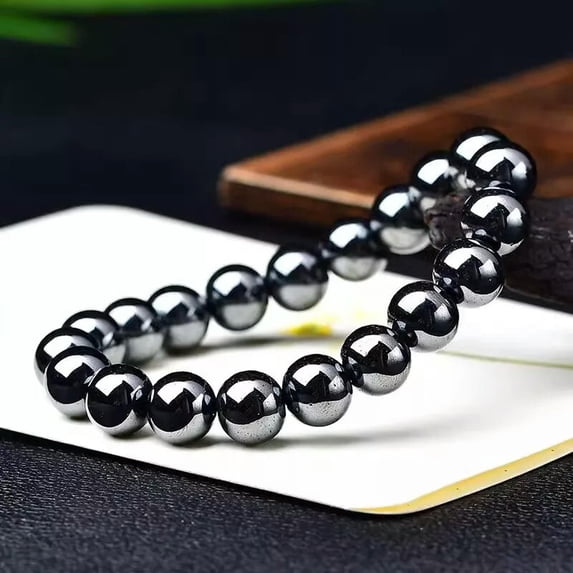 K-KED HEMATITE Bracelet Stretch Fit Handmade Crystal Gemstone Beads 8mm
