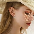 thumbnail image 1 of K-KED Half Earrings for Women Fashion Moissanite Open Hoop Earrings Sterling Silver, 1 of 8