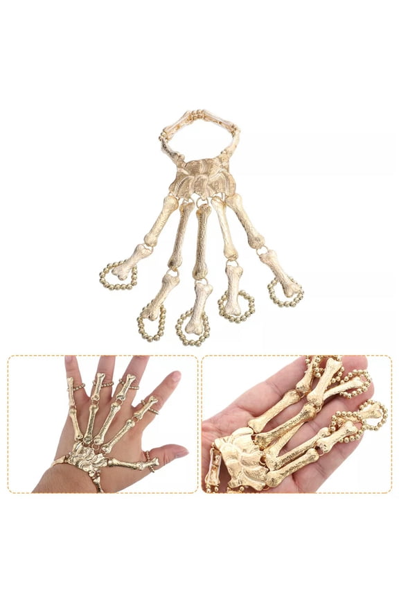 Halloween Knuckle Rings Skeleton Bracelet Women's Hand Chain