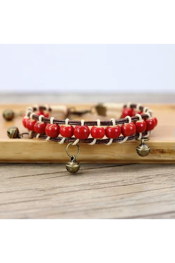 Hand Woven Forest Ceramic Bell Bracelet Women's Colorful Bracelet Jewelry-A