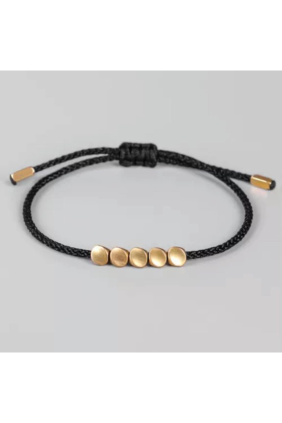 Hand-woven Red String Irregular Copper Bead Bracelet Temperament Pull Bracelet-2