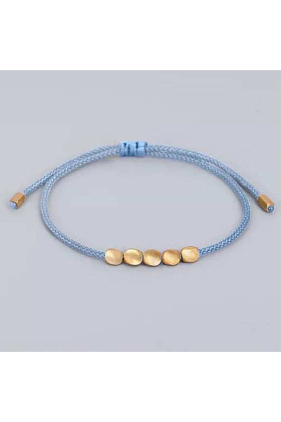 Hand-woven Red String Irregular Copper Bead Bracelet Temperament Pull Bracelet-9