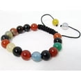 thumbnail image 1 of K-KED Handmade Fine 10mm Natural Multicolor Agate Gemstone Round Beads Bracelet 7.5'', 1 of 7