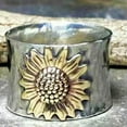 thumbnail image 1 of K-KED Handmade Sunflower Wide Rings for Women Delicate Jewelry Party Ring Gift Size 6-11-10-#1 Sunflower, 1 of 6