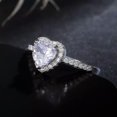 thumbnail image 1 of K-KED Heart Cubic Zircon 925 Silver Filled Ring Romantic Women Wedding Gift Sz 6-10-5, 1 of 6