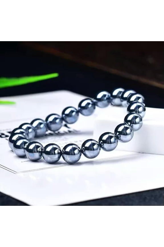 Hematite Stone Bracelet Therapy Health Care Hematite Gemstone Beads Bangle-8 mm