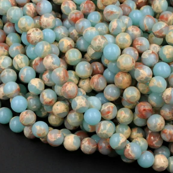 K-KED Impression Jasper Round Beads 4mm 6mm 8mm 10mm Snake Skin Jasper 15" Strand-4 mm