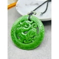 thumbnail image 1 of K-KED Jade Dragon Charm Pendant Necklace W/ Beads Cord Handmade Carved Green Gemstone, 1 of 5