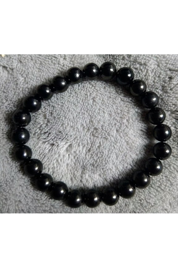 Jet Bracelet Crystal Healing 8mm Bead Spiritual Support