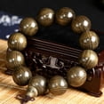 thumbnail image 1 of K-KED Jin Si Nan Ebony Dark Wood Buddha Bead Bracelet 20/18/15Mm Men's Bracelet-18mm-As shown in the picture, 1 of 6