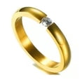 thumbnail image 1 of K-KED Korean Style Stainless Steel Set With Zircon Rings For Couples Size 5-10-6-Gold, 1 of 8
