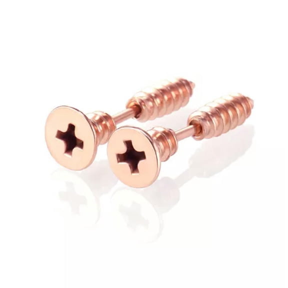 K-KED Labret Piercing Ring Creative Body Piercing Delicate Jewelry Earring Fashion Screw In Ear-Rose gold