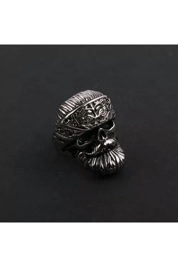 Ladies Ring Punk Classic Beard Titanium Steel Ladies Ring 7-13-steel-11