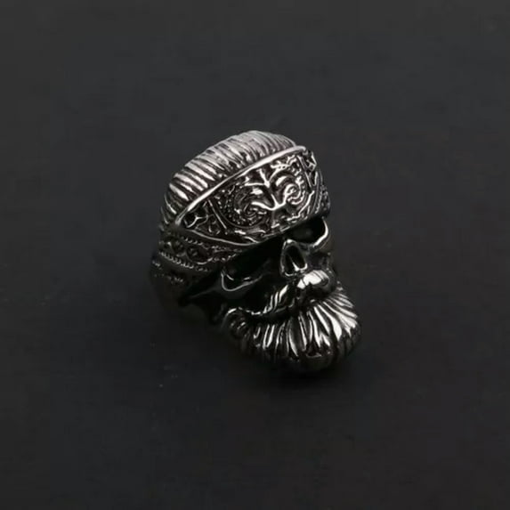 K-KED Ladies Ring Punk Classic Beard Titanium Steel Ladies Ring 7-13-steel-11