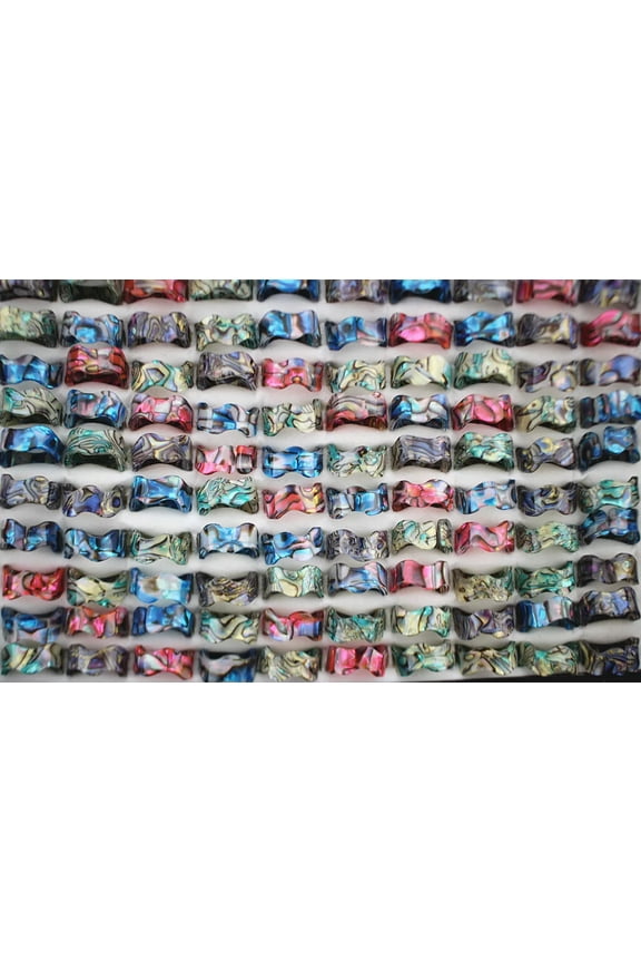 Lady's Delicate Jewelry Wholesale Lots 32pcs Fashion Mixed Shell Ring Charm Resin Rings