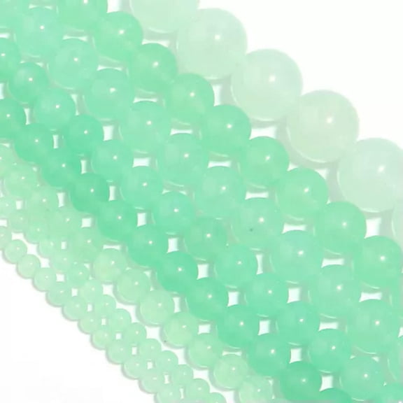 K-KED Light Green Jade Smooth Round Beads 4mm 6mm 8mm 10mm 12mm 15.5" Strand-8 mm