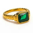 thumbnail image 1 of K-KED Light Luxury Rectangular Zircon Croissant Twisted Spiral Rings Size 6-10-6-Green, 1 of 8