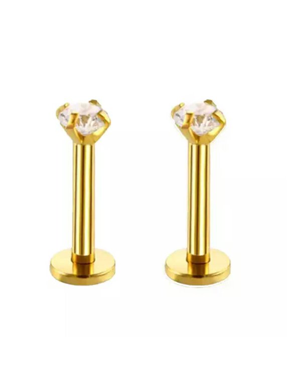 Lip Ring Ear 2Pcs Surgical Steel Monroe Stud Helix Piercing / Tragus Labret Bars-gold-8mm-2PC