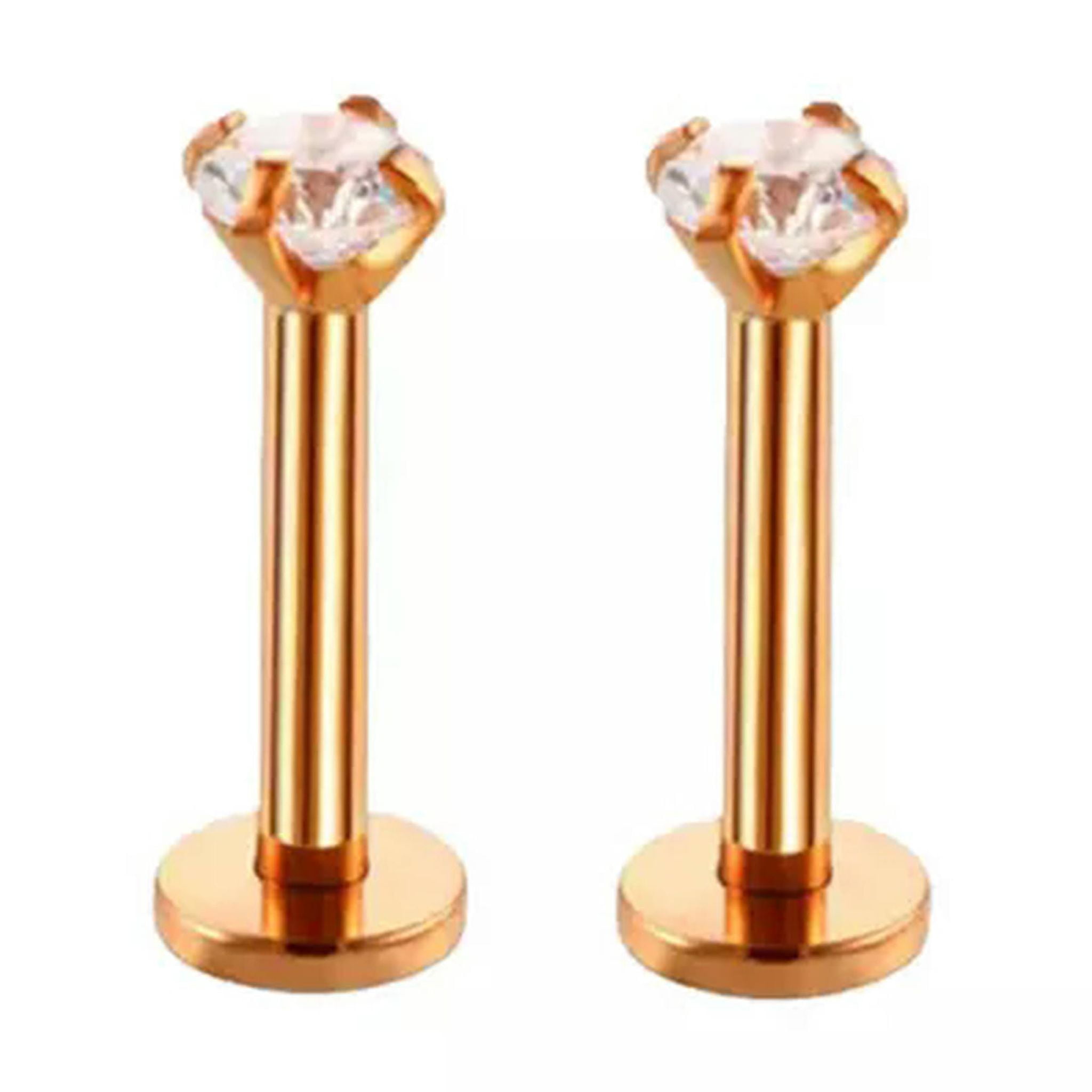 Liuxn 5 Styles 16 Gauge Stainless Steel Nose Stud Tragus Bar Labret Bars Crystal Ball Labret Piercing 5 Pairs