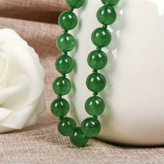 K-KED Lots 6mm Multicolor Jade Gemstone Smooth Round Beads Necklace 18'' Silver Clasp-Green Jade