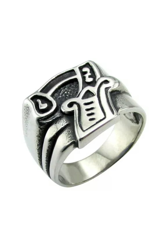 Lucky Seven Good Luck Number 7 Ring Stainless Steel Mens Vintage Biker Punk Ring-14