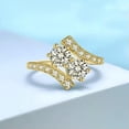thumbnail image 1 of K-KED Luxury 925 Silver Filled Ring Cubic Zirconia Women Wedding Delicate Jewelry Size 6-10-7-Gold, 1 of 6
