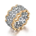 thumbnail image 1 of K-KED Luxury Cubic Zircon Ring Women Two Color 925 Silver Filled Delicate Jewelry Sz 6-10-8, 1 of 6