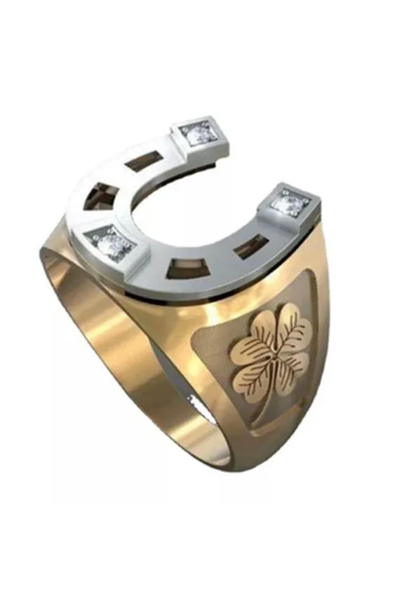 Luxury Men CZ Zircon Wedding Rings Heavy Gold Silver Party Ring Boys Jewelry-10