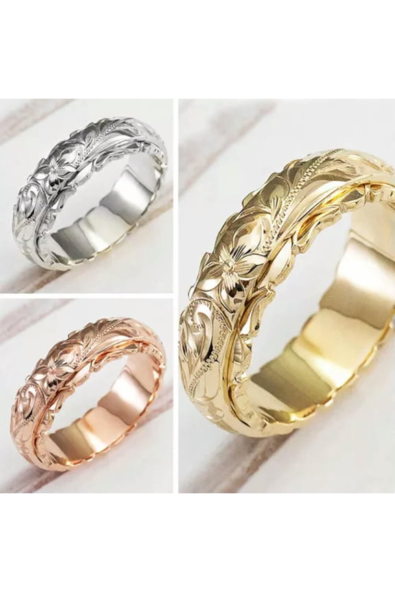 Luxury Wedding Party Women Delicate Jewelry Cubic Zirconia 925 Silver Filled Ring Sz 6-10-6-Gold