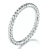 K-KED Luxury Woman Twist Band 925 Silver Filled Wedding Party Sz 6-10-6