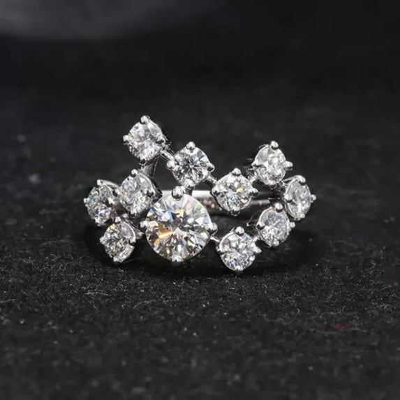 K-KED Luxury Women Engagement Cubic Zirconia Delicate Jewelry 925 Silver Filled Ring Sz 6-10-7